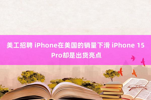 美工招聘 iPhone在美国的销量下滑 iPhone 15 Pro却是出货亮点