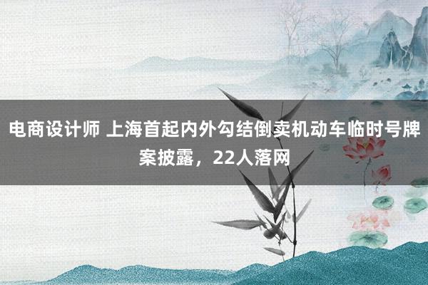 电商设计师 上海首起内外勾结倒卖机动车临时号牌案披露，22人落网