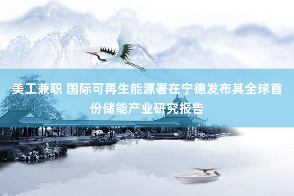 美工兼职 国际可再生能源署在宁德发布其全球首份储能产业研究报告